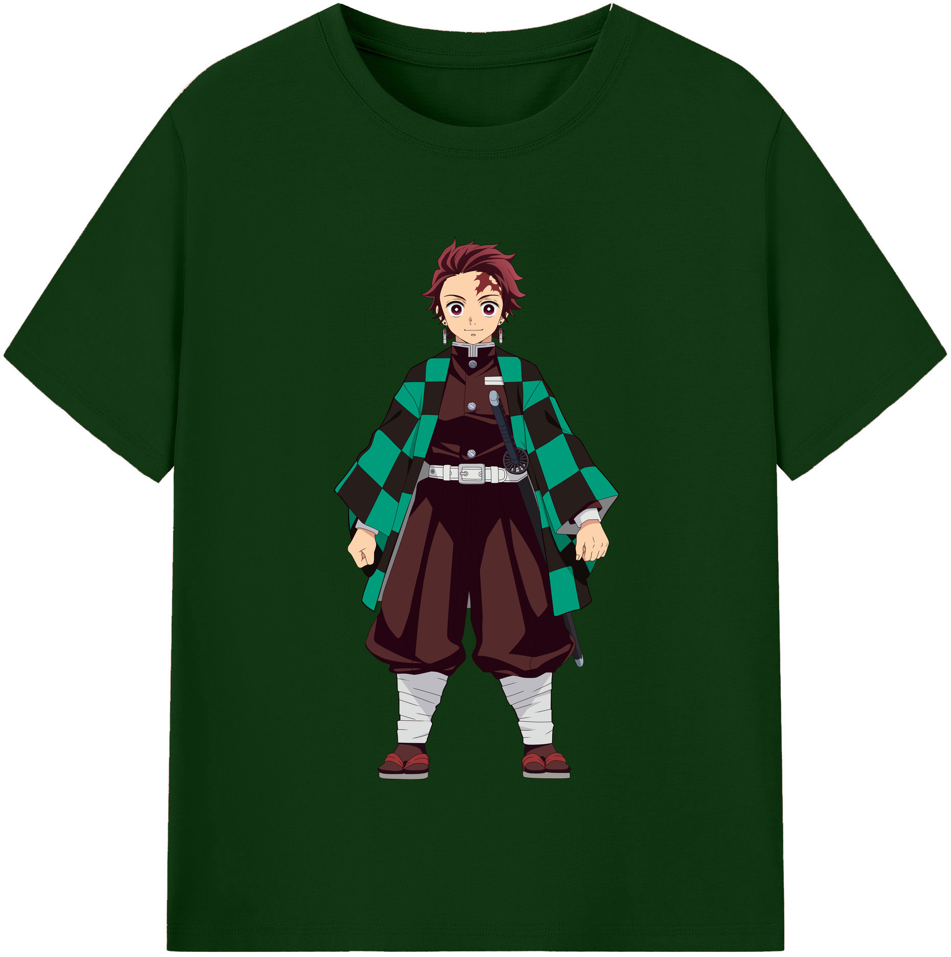 （画像用） 鬼滅の刃 竈門 炭治郎／かまど たんじろう Kamado Tanjirou 綿100％半袖Tシャツ（フロントプリント）